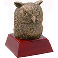 Owl, Antique Gold, Resin Sculpture - 4"